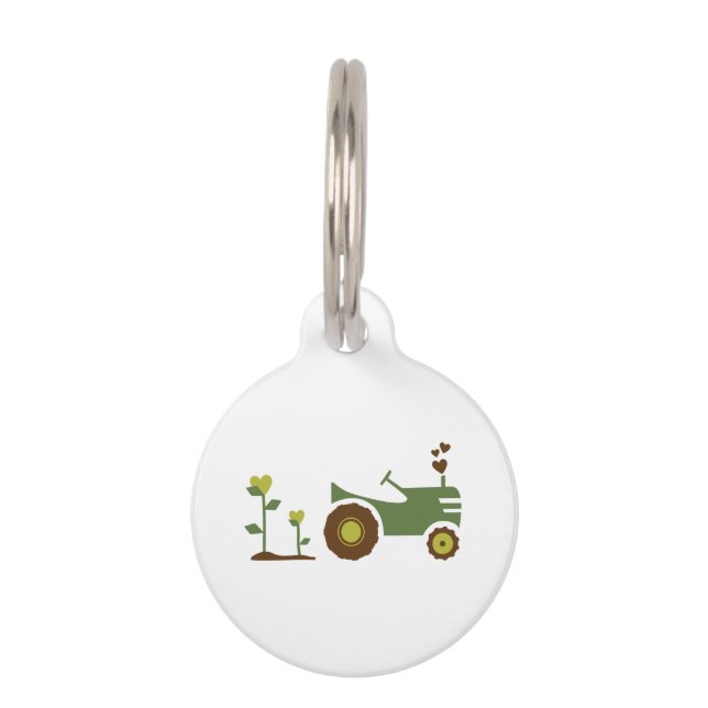 Placa Para Mascotas Tractor de granja (Anverso)