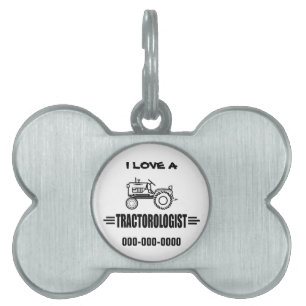 Placa Para Mascotas Tractor divertido
