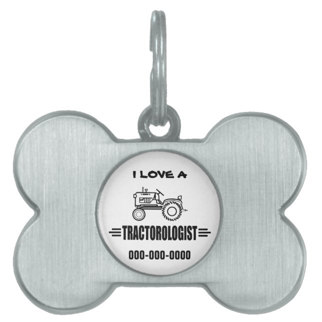 Placa Para Mascotas Tractor divertido (Frente)
