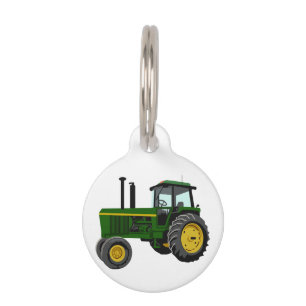 Placa Para Mascotas Tractor verde