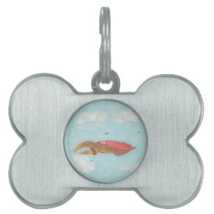 Placa Para Mascotas Tragamonedas de tres puntas con capa roja, supersl