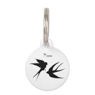 Placa Para Mascotas Tragar pájaros Silhouettes Thunder_Cove  