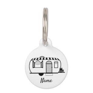 Placa Para Mascotas Trailer de caravana redondeado Thunder_Cove