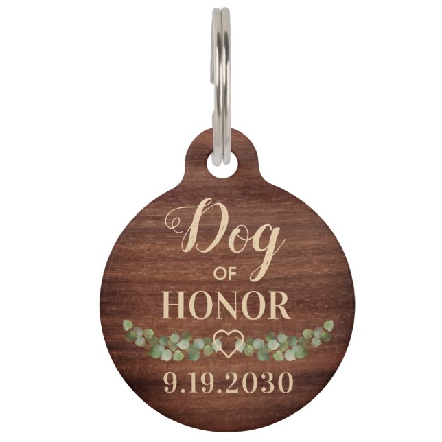 Placa Para Mascotas Traje Boda De Perro De Honor Mascota Personalizado (Anverso)