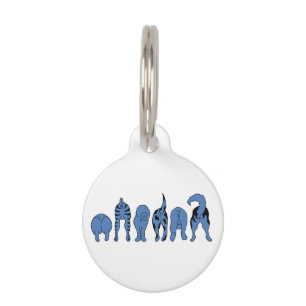 Placa Para Mascotas Traseros de Perro Azul