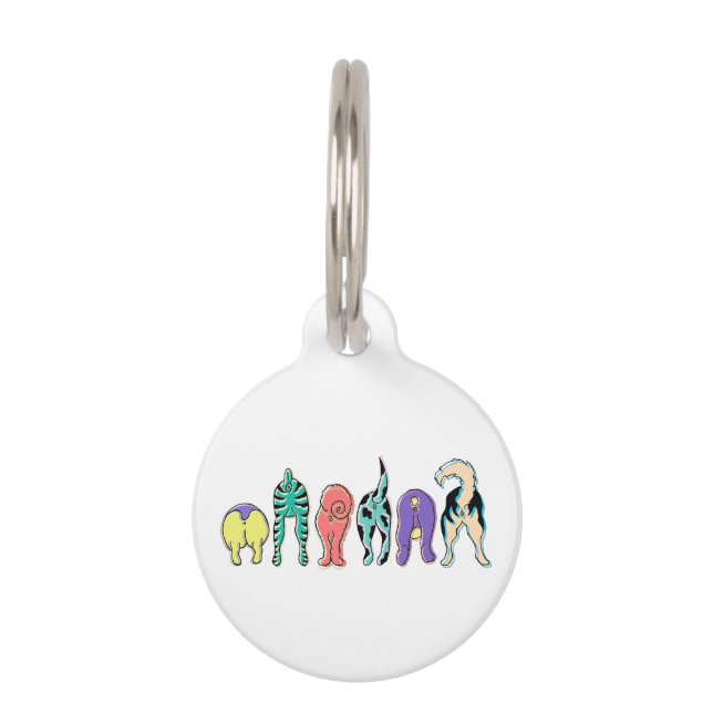 Placa Para Mascotas Traseros de Perros Coloridos (Anverso)