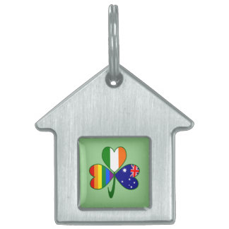Placa Para Mascotas Trébol del Orgullo Gay de Australia Irlanda