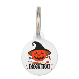 Placa Para Mascotas Treck Trat Pumpkin Sonriente