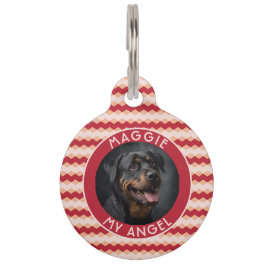 Placa Para Mascotas Trendy Animal Lover Gift Chevron Pattern
