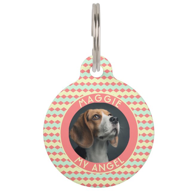 Placa Para Mascotas Trendy Animal Lover Gift Herringbone (Anverso)