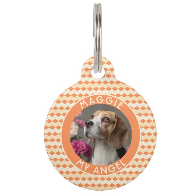 Placa Para Mascotas Trendy Cat Dad Gift Chevron Print (Anverso)