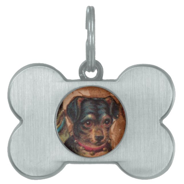 Placa Para Mascotas TRES DOGGIES CON ROSAS detalle (Frente)