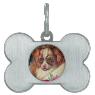 Placa Para Mascotas TRES DOGGIES CON ROSAS detalle