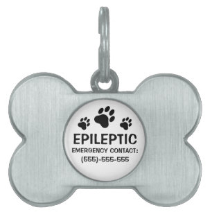 Placa Para Mascotas Tres huellas de garra alerta médica por epilepsia