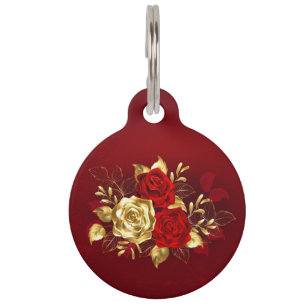 Placa Para Mascotas Tres Rosas Joyas