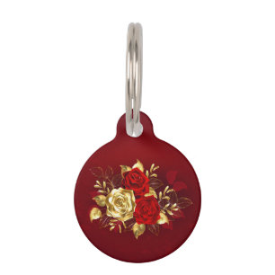 Placa Para Mascotas Tres Rosas Joyas
