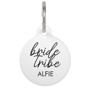 Placa Para Mascotas Tribu de la Novia Damas de Honor Modernas para D