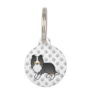 Placa Para Mascotas Tricolor Shetland Sheepdog Sheltie e información d