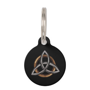Placa Para Mascotas Triquetra (Brown/plata)
