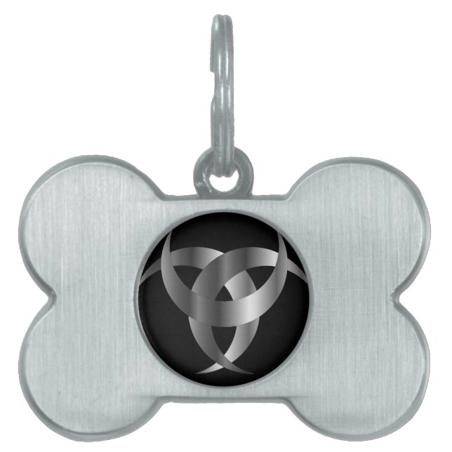 Placa Para Mascotas Triskele- de cuernos el cuerno de Odin (Frente)