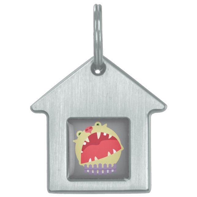 Placa Para Mascotas troll de perro (Frente)