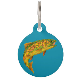 Placa Para Mascotas Trucha arco iris de hoja de lápiz 2