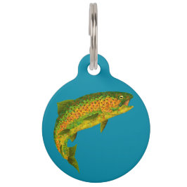 Placa Para Mascotas Trucha Arcoíris Hoja de Aspen 4