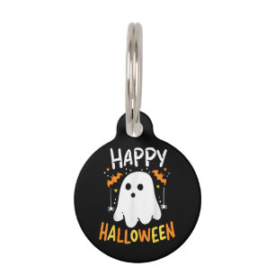 Placa Para Mascotas Truco O Trato Fantasma De Halloween