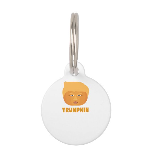 Placa Para Mascotas Trumpkin Calabaza Funny Halloween Design Classic (Anverso)