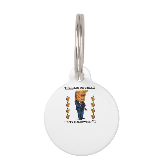Placa Para Mascotas Trumpkin O Trate Clásico (Anverso)
