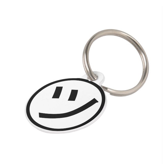 Placa Para Mascotas ㋡ Tsu Kana Katakana Sonriente Emoji / Emoticon (Lateral)