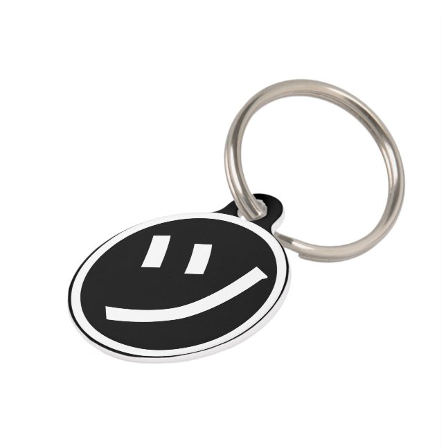 Placa Para Mascotas ㋡ Tsu Kana Katakana Sonriente Emoji / Emoticon (Lateral)
