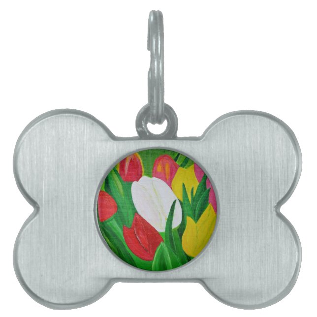 Placa Para Mascotas Tulipanes 2a (Frente)