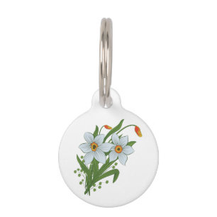 Placa Para Mascotas Tulipanes y flores de narcisos