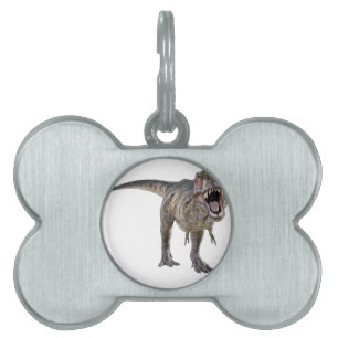 Placa Para Mascotas Tyrannosaurus Rex que ruge hacia adelante