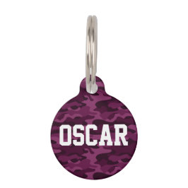 Placa Para Mascotas Tyrian Purple Monocolor Camo