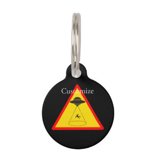 Placa Para Mascotas UFO Thunder_Cove de secuestro de Alien