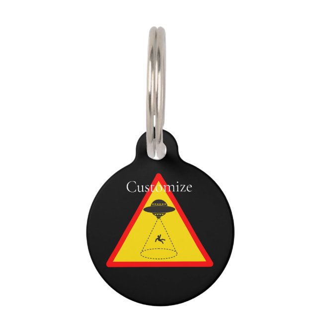 Placa Para Mascotas UFO Thunder_Cove de secuestro de Alien (Anverso)