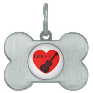 Placa Para Mascotas Ukulele Love