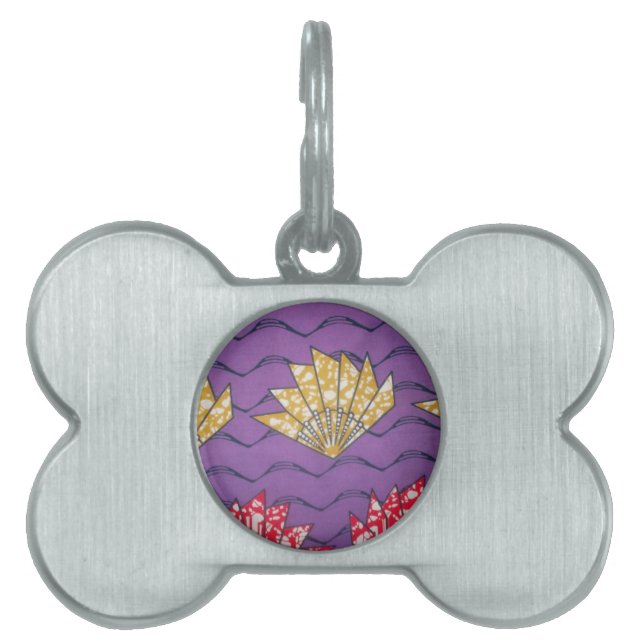 Placa Para Mascotas Último arte de patrón de moda tradicional de Áfric (Frente)