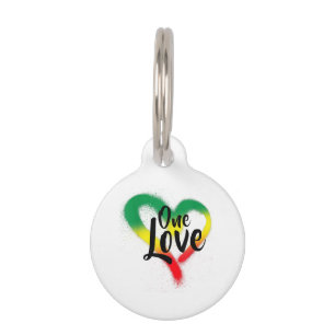 Placa Para Mascotas Un amor, un corazón reggae vibes