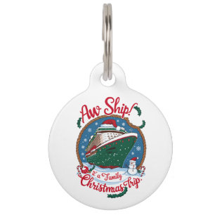 Placa Para Mascotas Un barco que es un viaje en crucero para Navidades