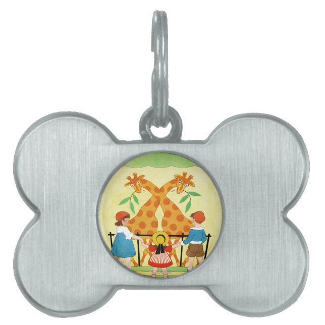 Placa Para Mascotas Un día en el parque zoológico (Frente)