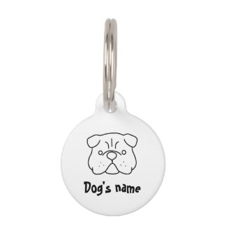 Placa Para Mascotas Un diseño de perro lindo simple y personalizable