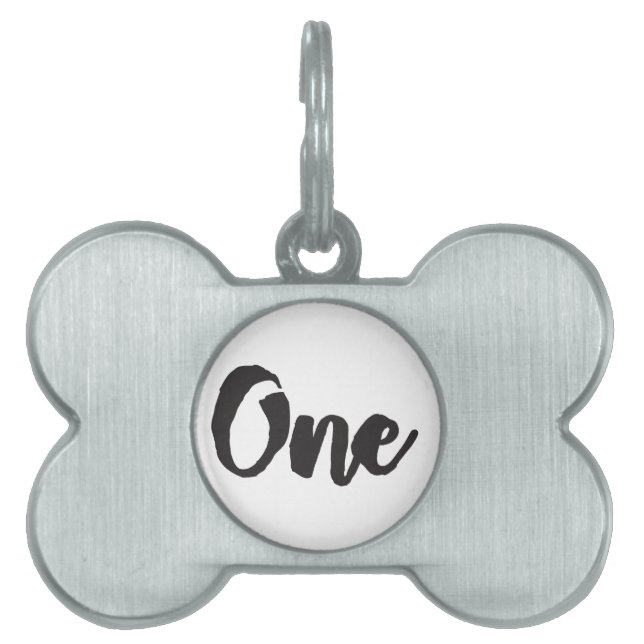 Placa Para Mascotas Un primer cumpleaños arte primer cumpleaños Mi pri (Frente)