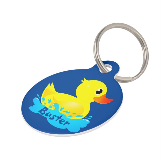 Placa Para Mascotas Un puño de goma amarillo chispeado (Lateral)