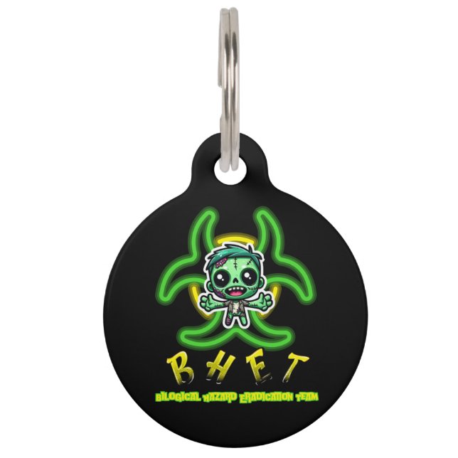 Placa Para Mascotas Un zombi divertido (Anverso)