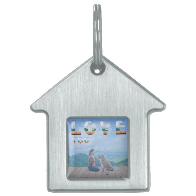 Placa Para Mascotas Una escena alentadora donde una mujer mira con car (Frente)