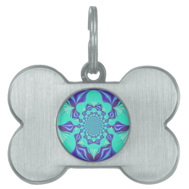 Placa Para Mascotas ¡Una mezcla de Kaleidoscope y Mandala Art! (Frente)