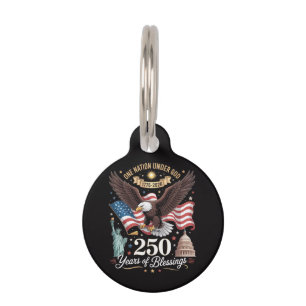 Placa Para Mascotas Una Nación Bajo Dios 250 Años